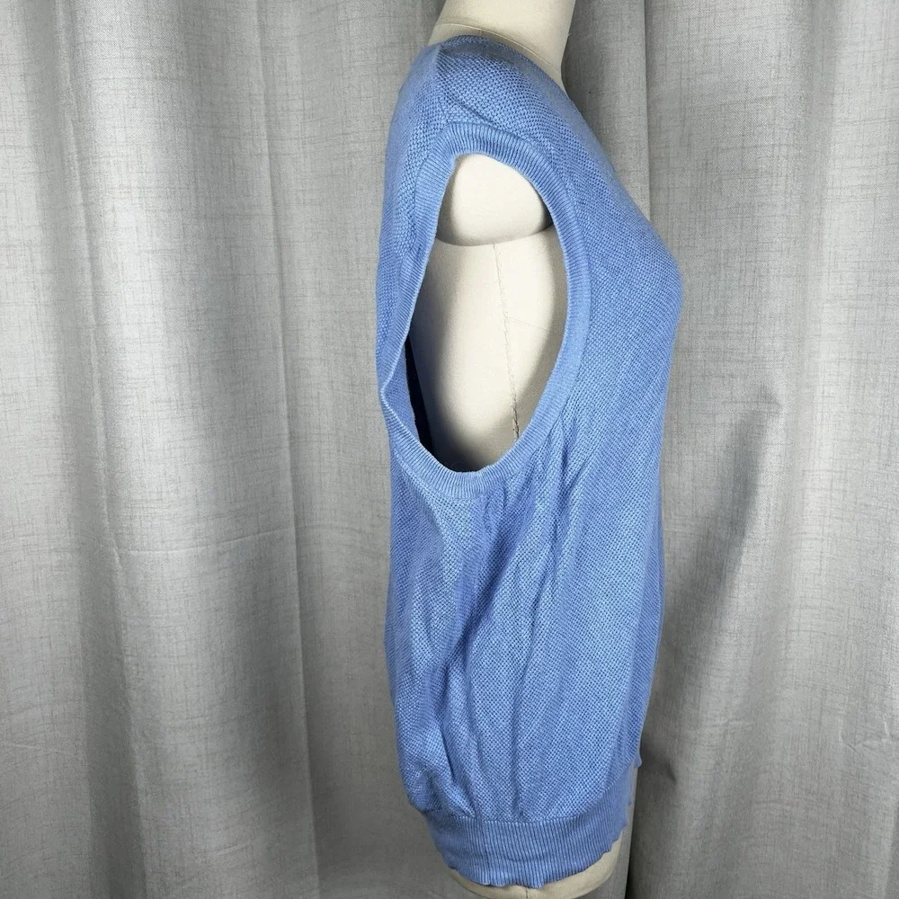 Vintage Polo Golf Ralph Lauren Blue‎ Knit Sweater Vest Men's XL Linen Cotton